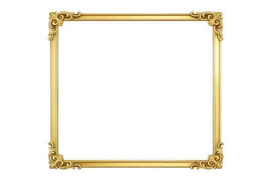 Elegant gold decorative frame with intricate floral corner designs