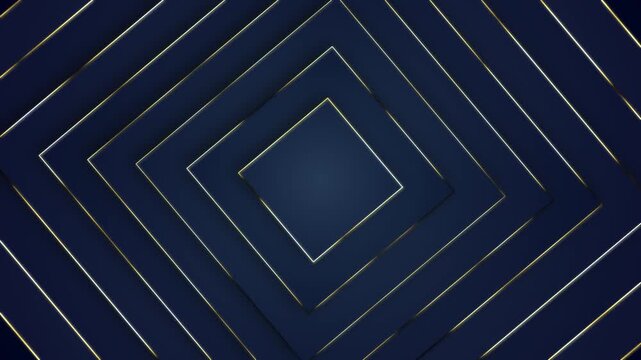 Elegant geometric diamond visual blue panels, thin golden light lines, layered depth, and clean premium symmetry. Perfect for corporate intros, luxury titles, technology promos, and abstract overlays.