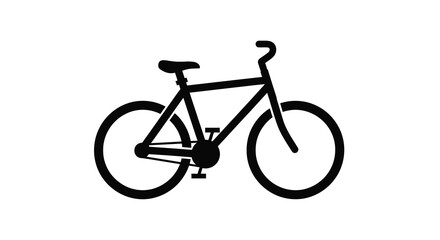 Obraz premium Black bicycle silhouette against a white background a minimalist transportation outline silhouette bike cycling vehicle wheels pedals
