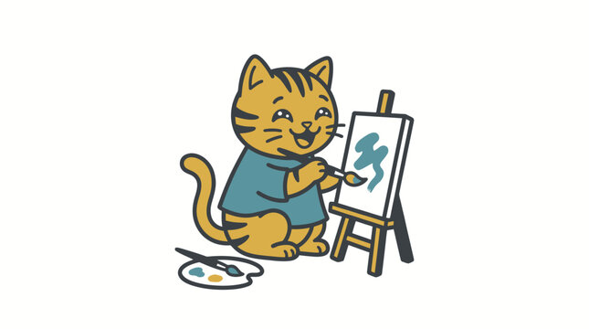 coloring book with funny cartoon cat