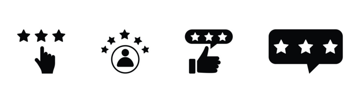 Hand drawn customer satisfaction and feedback icon graphic design on white background. Black customer satisfaction review icons perfect for business and marketing applications. Vector illustration.