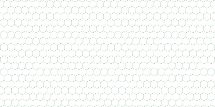 A continuous, geometric grid of small, regular light-green hexagons forming a classic honeycomb pattern across a stark white field.
