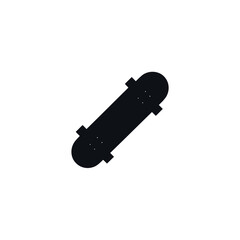 Isolated black silhouette of a skateboard seen from above at an angle, simple graphic for sports and leisure © Noah