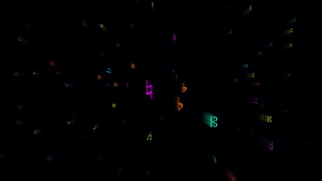 Music Hyper Speed Neon Tunnel Audio Energy Background 4K Seamless Loop Animation