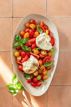 Tomato and mozzarella summer salad