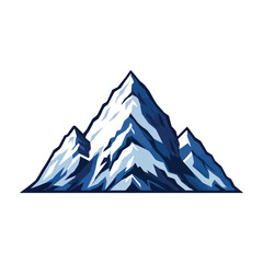 Fototapeta premium Beautiful Snow Covered Mountain Range Illustration With Shaded Peaks