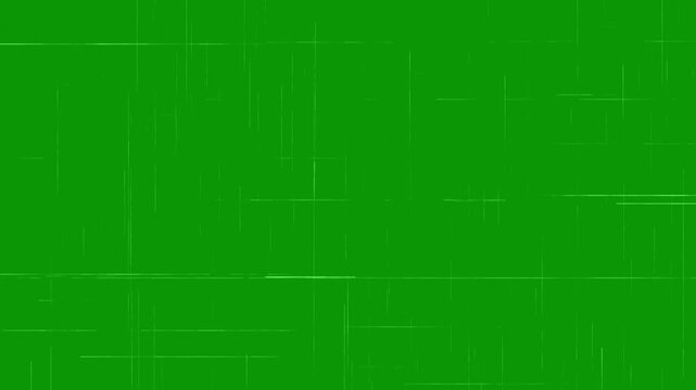 Minimalist tech line matrix pattern, futuristic digital data network visualization overlay for gaming videos, abstract cyberpunk glitch screen grid loop motion graphic on green background. 4k video