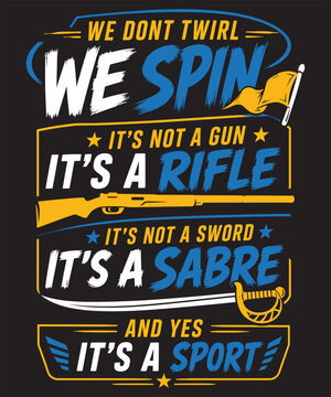 Funny Marching Band Typography T-Shirt Vector Design with Color Guard Quote