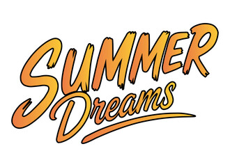 Fototapeta premium Summer Dreams Typography Hand Lettering Vector Collection