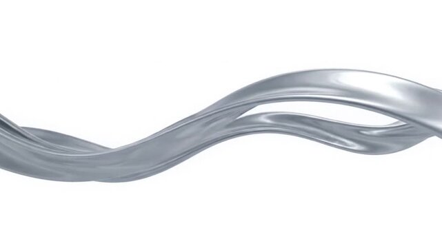 Abstract background with metallic wave motion on a white background