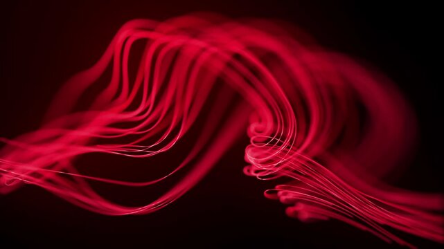 Red Abstract Glowing 3d Light Strokes Background HD animation of an abstract looped wallpaper background.