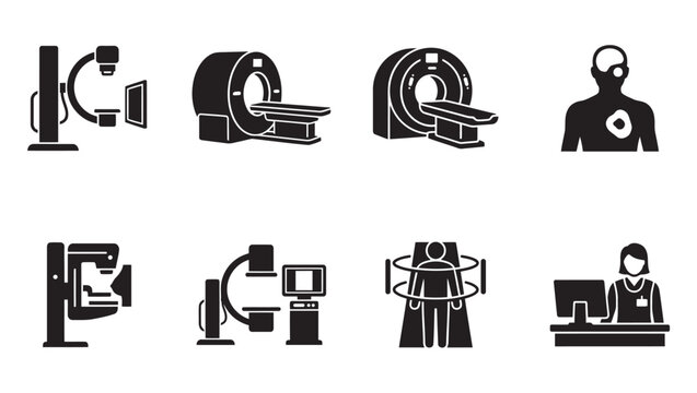 Medical Imaging Icon Set for Diagnostic Radiology Equipment