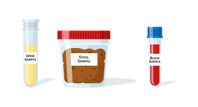 Medical Sample Containers With Labels Vector Silhouette