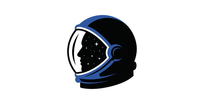 Astronaut Helmet Silhouette Vector Illustration