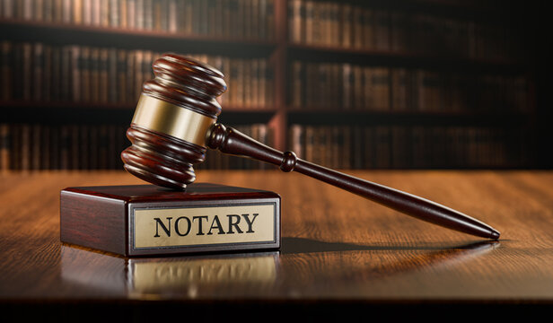 Notary Public Concept with Judge Gavel