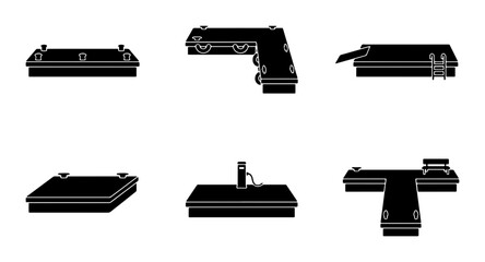 Floating Docks, Pontoons, and Marine Platforms Vector Icons Set © Fahim