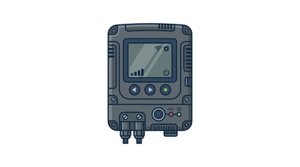 Futuristic Communication Device with Digital Screen and Buttons © Mio