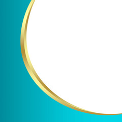 Obraz premium Abstract blue light gold luxury curve side frame empty space for decoration isolated on white background