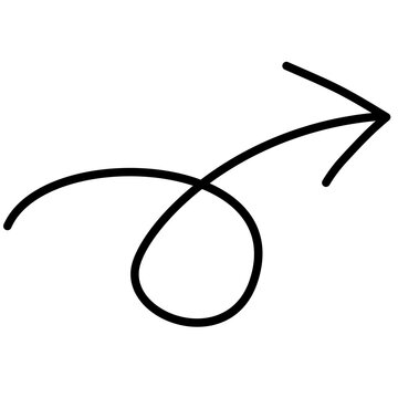 Squiggly arrow Doodle illustration 