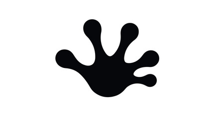 Gecko Footprint Silhouette vector, Black lizard foot icon on white background, Minimalist amphibian hand mark, gecko, paw print, silhouette, lizard, foot, icon, amphibian, hand, mark, branding. © MasterTech