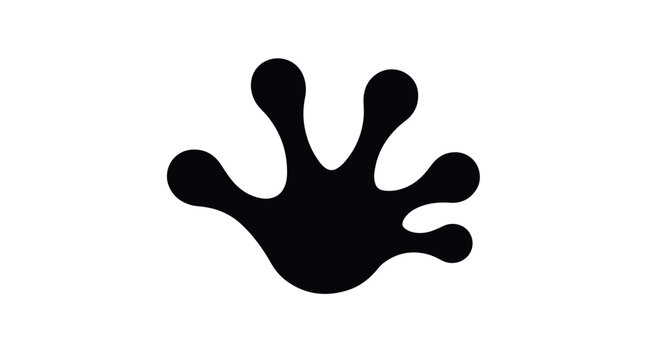 Gecko Footprint Silhouette vector, Black lizard foot icon on white background, Minimalist amphibian hand mark, gecko, paw print, silhouette, lizard, foot, icon, amphibian, hand, mark, branding.