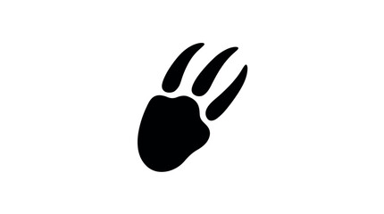Obraz premium Sloth Footprint Claw Mark Silhouette, Black Predator Paw Print vector, Wild beast scratch icon, Monster talon footprint on white background, animal, claw, mark, silhouette, predator, paw, print.