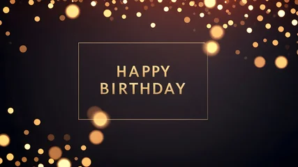 legant Happy Birthday Greeting Card with Bokeh Lights Background © berkay08