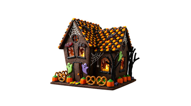 Haunted gingerbread house for halloween celebration