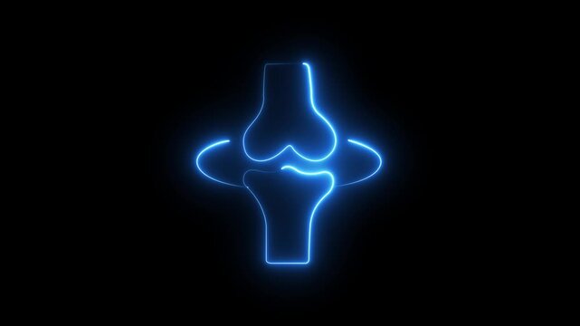 minimalist knee joint icons with depicting human anatomy, orthopedic health, and Healthcare Biology Outline for Medical Video Presentation motion graphics, graphic design.