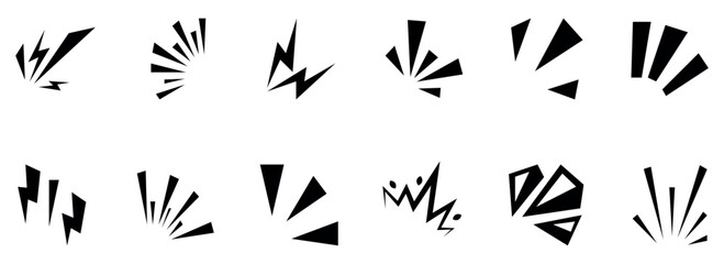 comic effect shape with pop art style. Comic book explosion elements burst icons on transparent background. © Sohail M