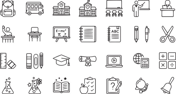 Back to school icon set for free