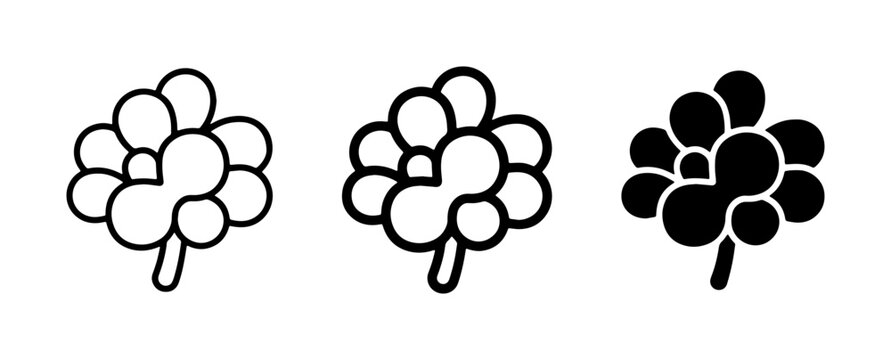 Alveoli Icons Set, Lung Air Sacs Vector Graphics, Respiratory System Medical Illustration