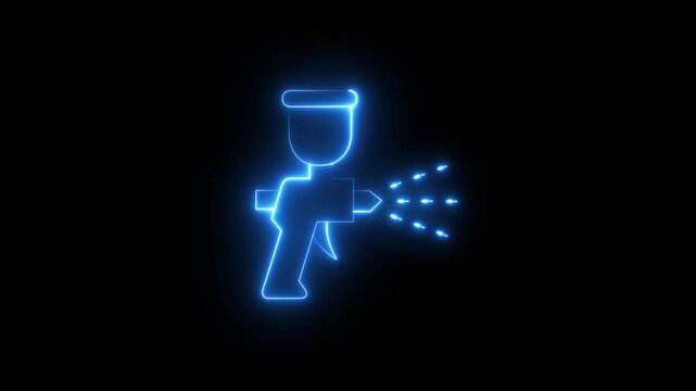 Paint Spray Gun Icon Airbrush, Industrial Painting and Automotive Repair Outline Collection motion graphics of paint spray gun concept..
