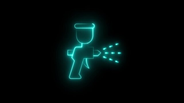 Paint Spray Gun Icon Airbrush, Industrial Painting and Automotive Repair Outline Collection motion graphics of paint spray gun concept..