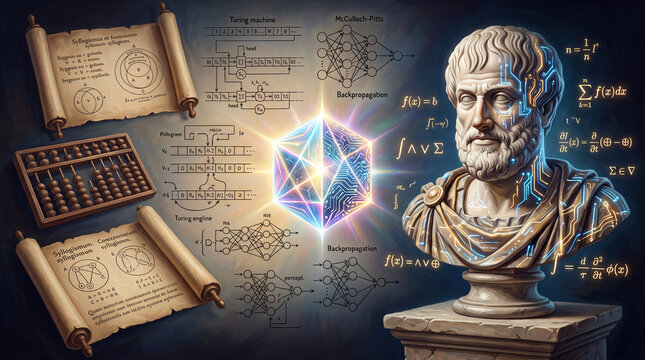 Explore the key philosophical and mathematical ideas that laid the groundwork for the development of artificial intelligence in the 20th century