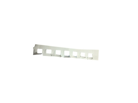 White paper strip with square holes cut out