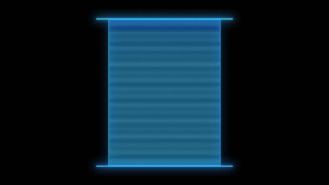 Glowing blue UI frame visual with striped rectangle panel, dark background, and clean digital placeholder style. Perfect for tech intros, title cards, loading bars, and motion overlays.
