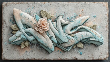 Fototapeta premium Minimalist street art scene with leftaligned design elements