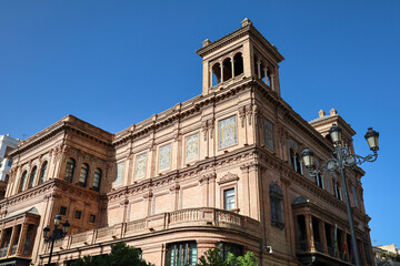 Fototapeta premium The Majestic Coliseo building in the center of town of Seville city, Spain