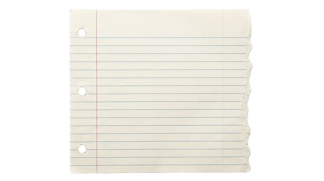 Blank lined paper with torn edges for notes and creativity
