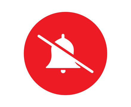 Notification bell icon with a slash indicating muted or disabled alerts in red circle