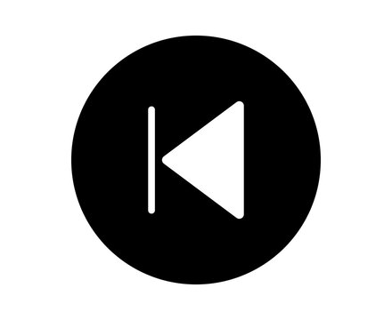 Skip to start media player button icon with a triangle and vertical line in a circle