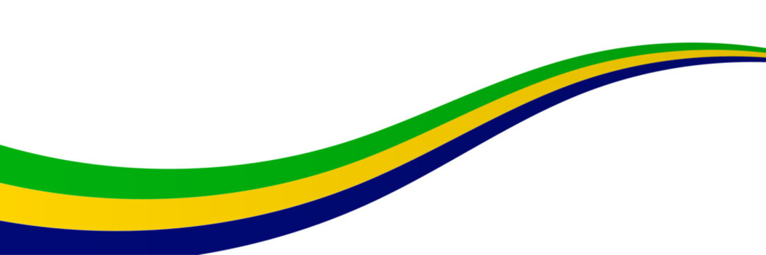Brazil Flag Colors Line Background. Abstract Brazilian Wave Pattern. Vector Illustration