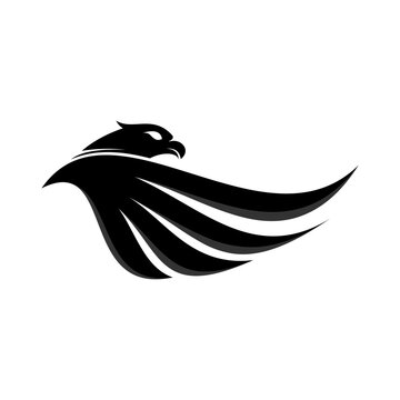 Black Eagle Silhouette Logo Design.