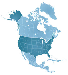 Fototapeta premium Vector map of North America 