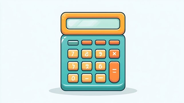 Cartoon electronic calculator isolated on white background. Financial calculation concept for business apps.