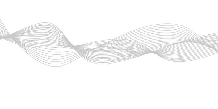 abstract flowing wave line graphic on white background
