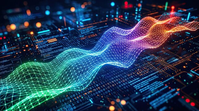 India independence day futuristic digital network data stream illustration