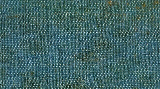 4k vertical slow motion footage of weathered or soiled blue denim fabric texture with stains, wear and other rough features