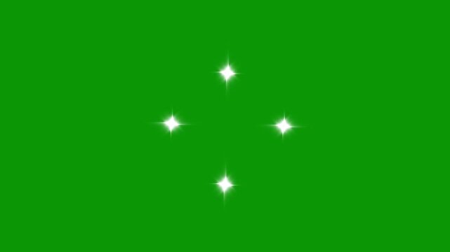 2d cartoon twinkling star animation, glowing white star sparkle doodle, aesthetic magic glitter motion, vector line star shine effect, retro twinkling star background on green screen 4k video